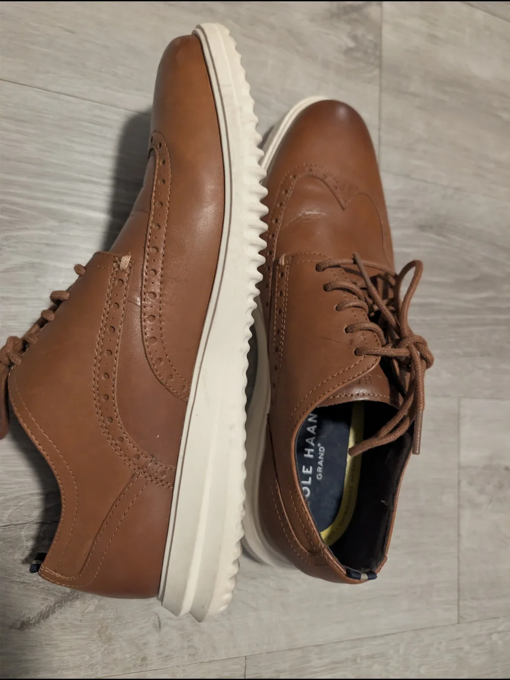 Cole Haan Tan Leather Wingtip Derby Sneakers